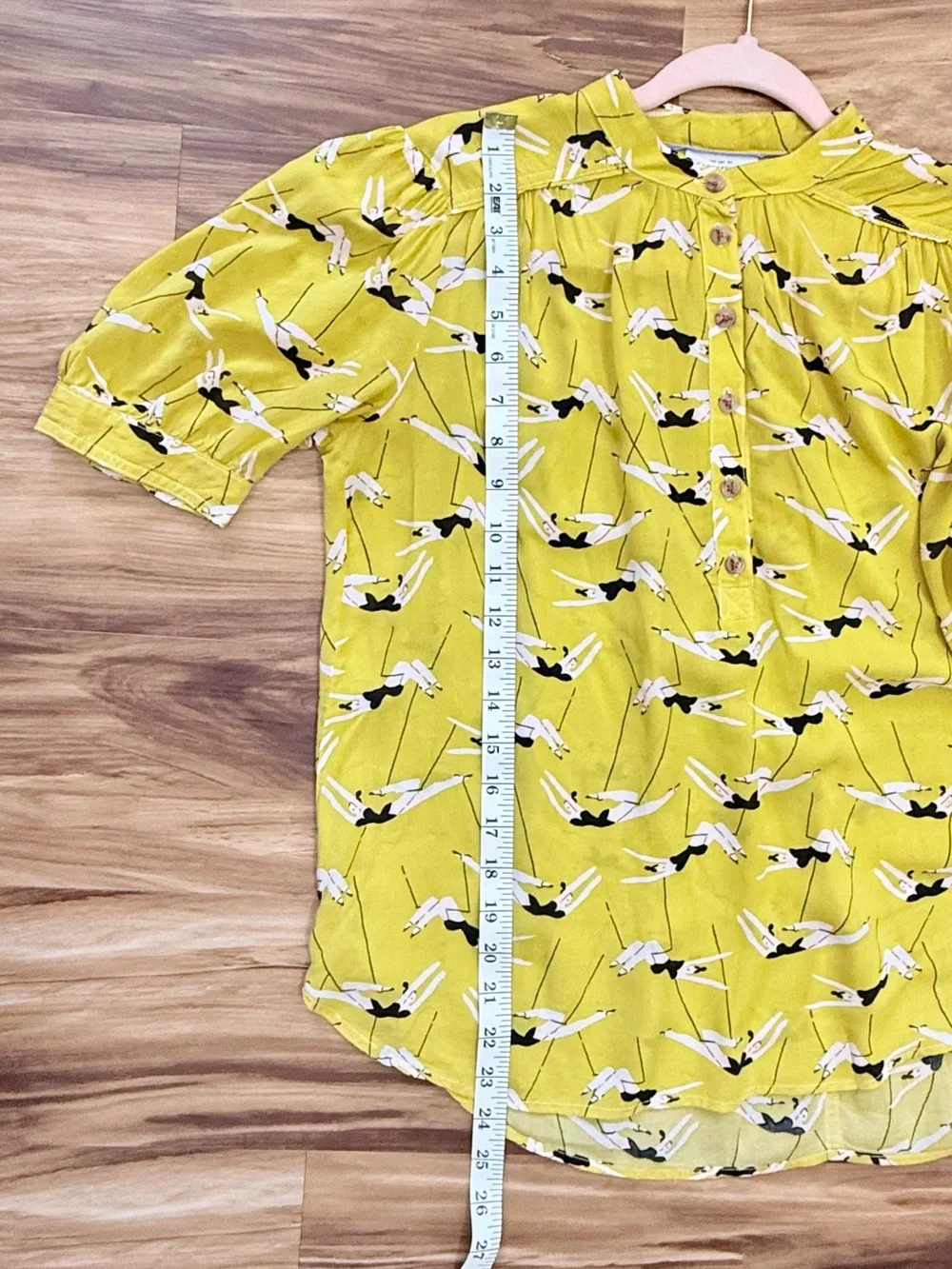 Anthropologie Emily Isabella Mustard Yellow Flying Trapeze Top